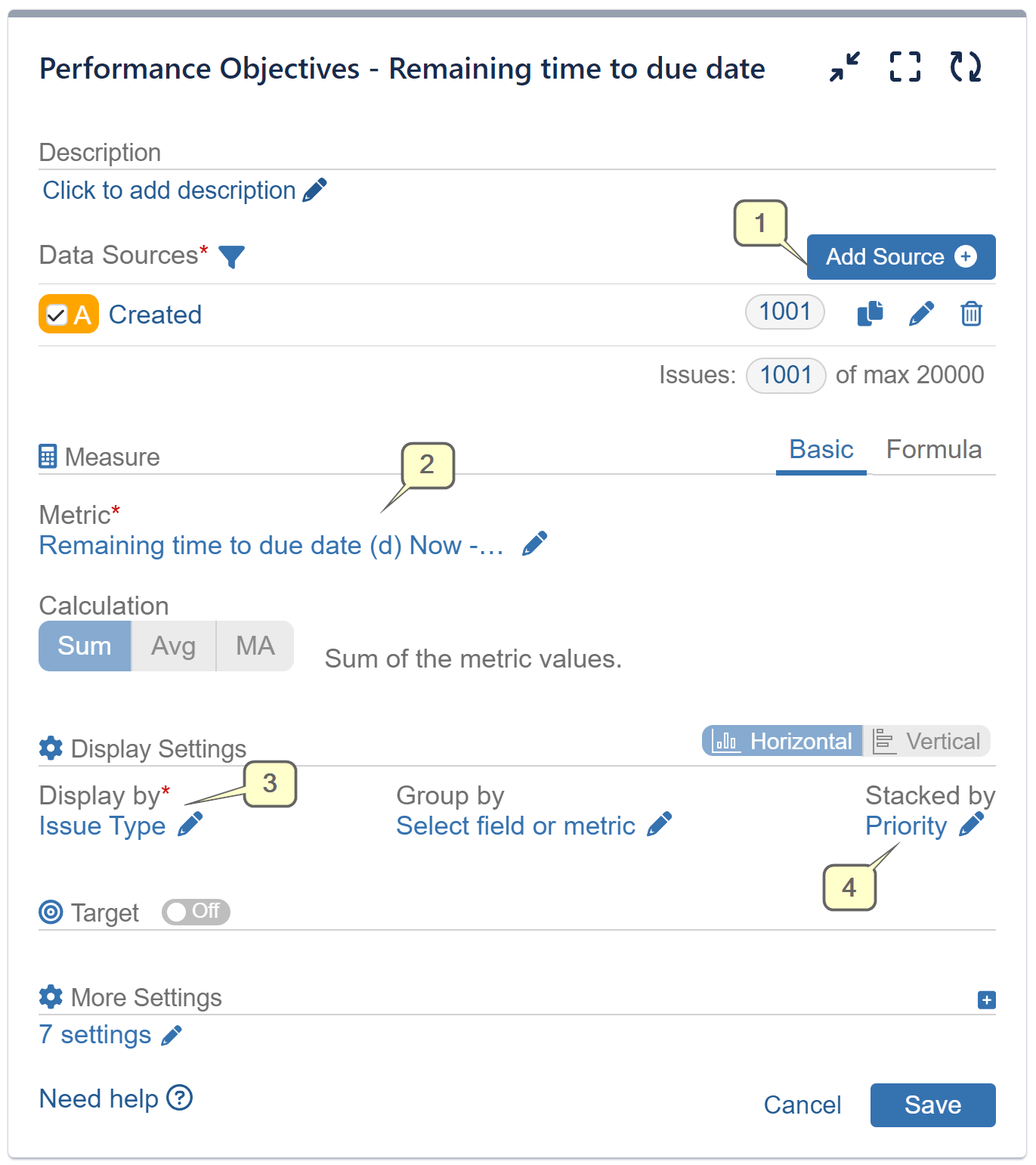 Remaining time to due date settings