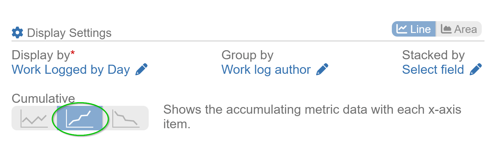 Cumulative mode settings