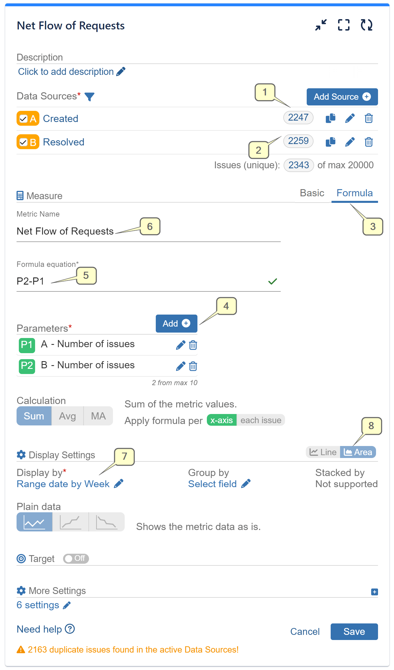 Net flow of requests report jira range date feature settings