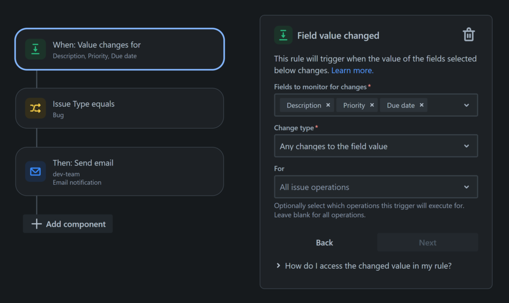 Email 2 field changed