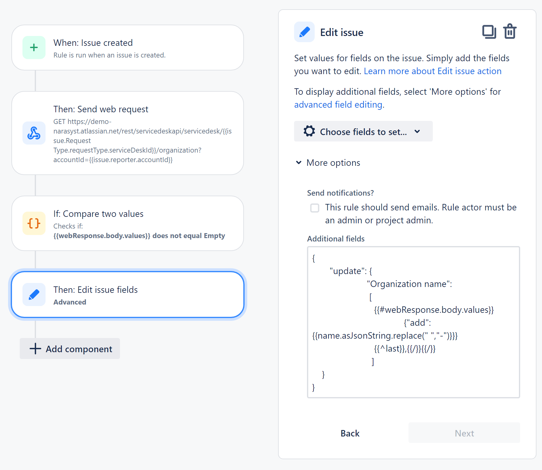 Additional field set labels
