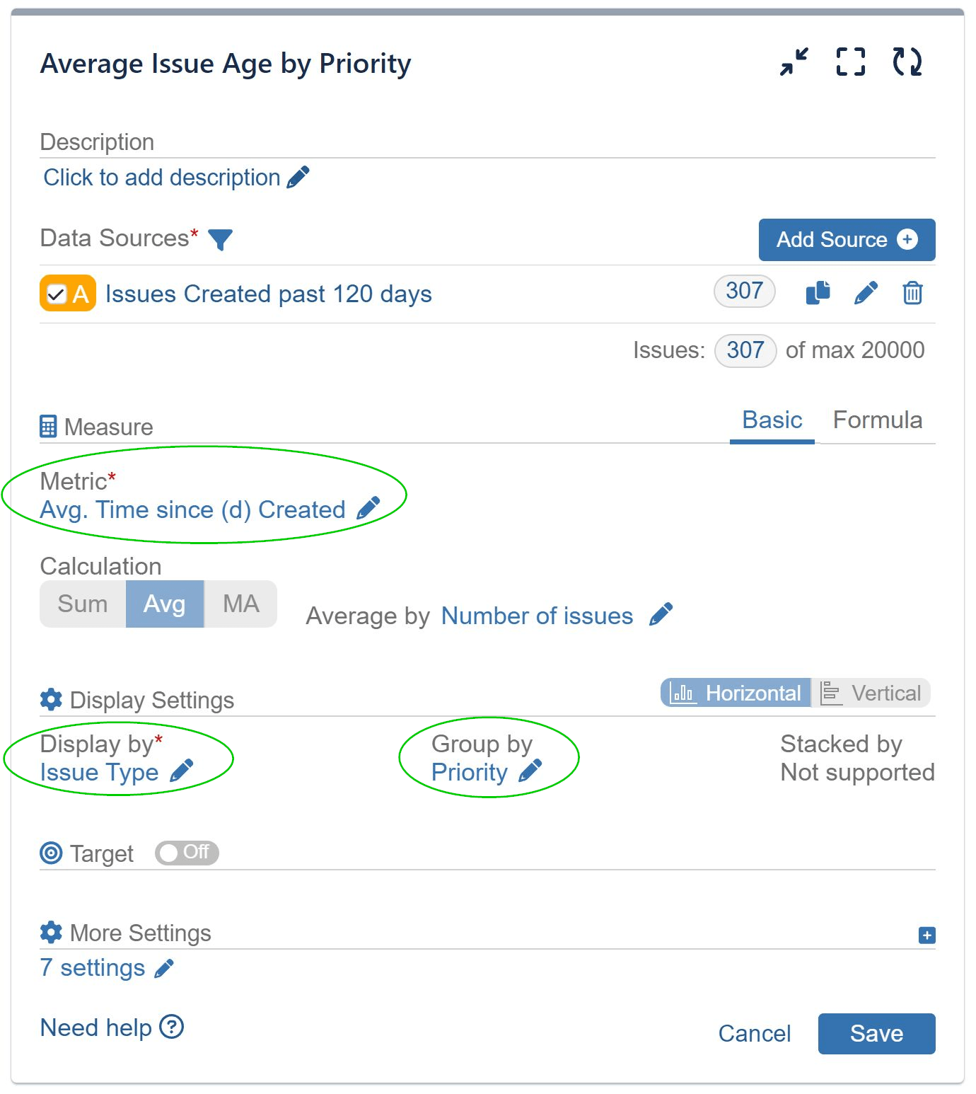 Average Issue Age Priority Settings