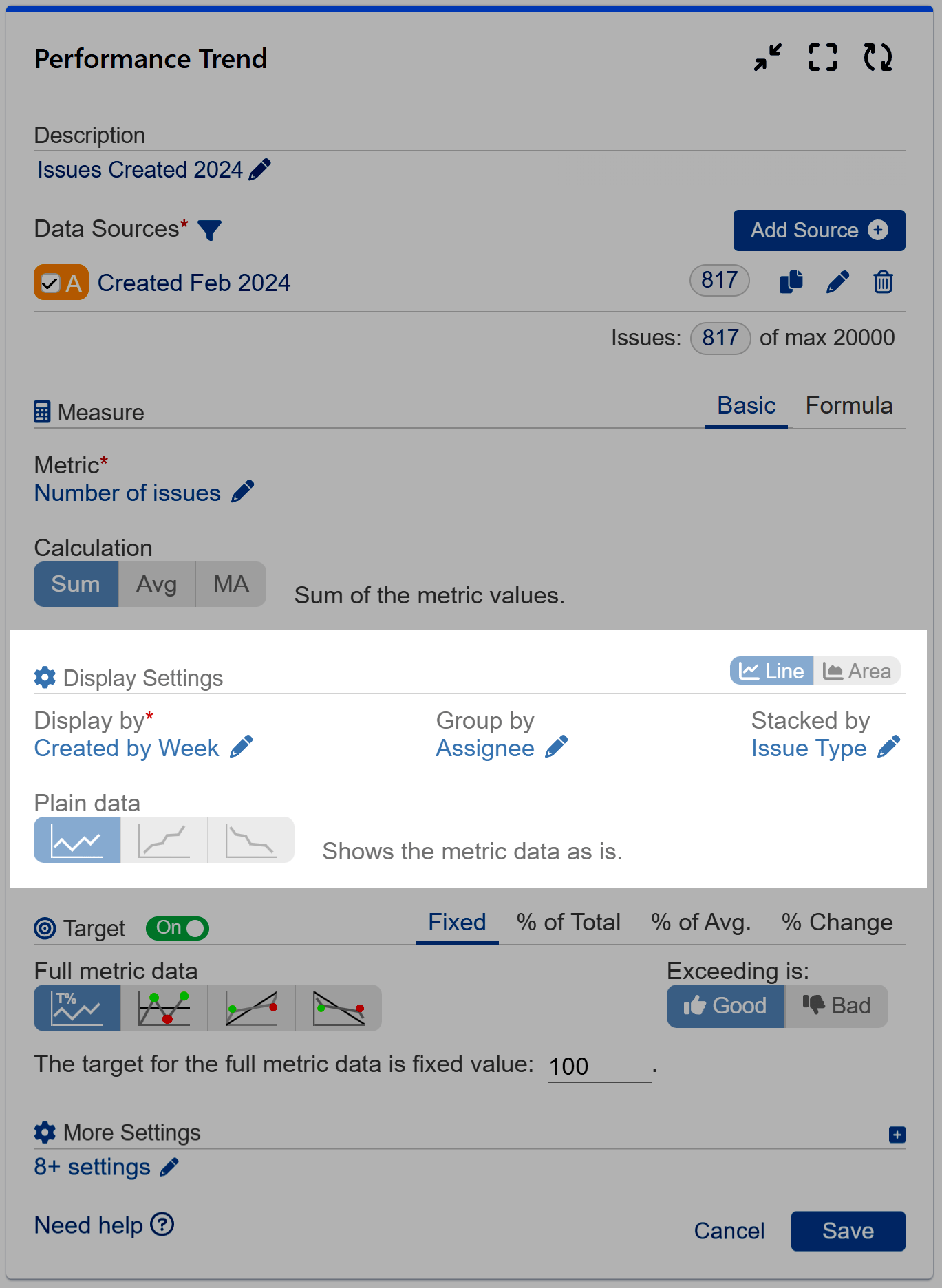 Performance Trend Gadget Jira Stack Group By