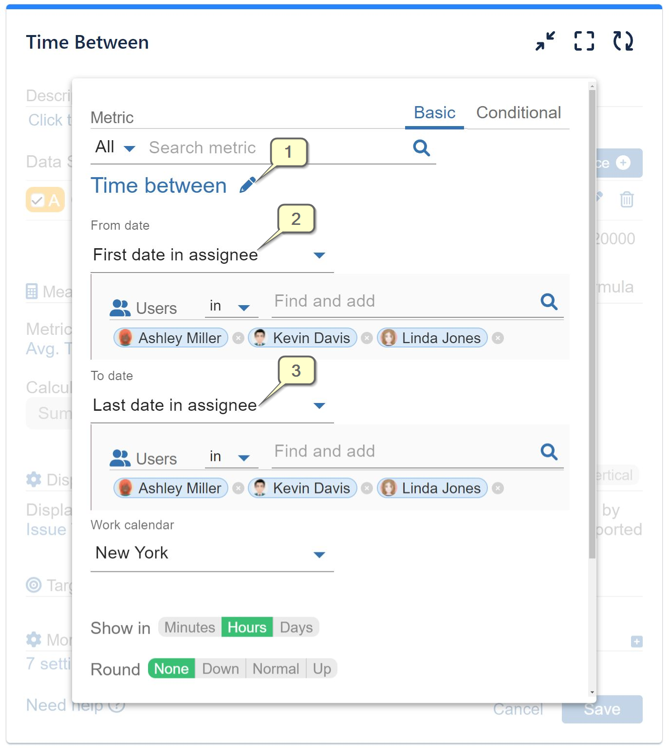 Time Between settings