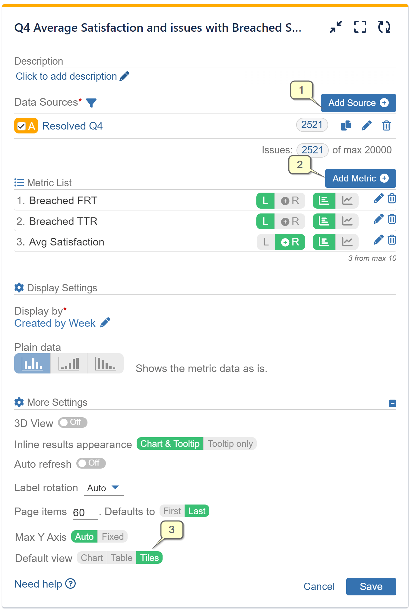 Conditional Metric SLA Report Settings