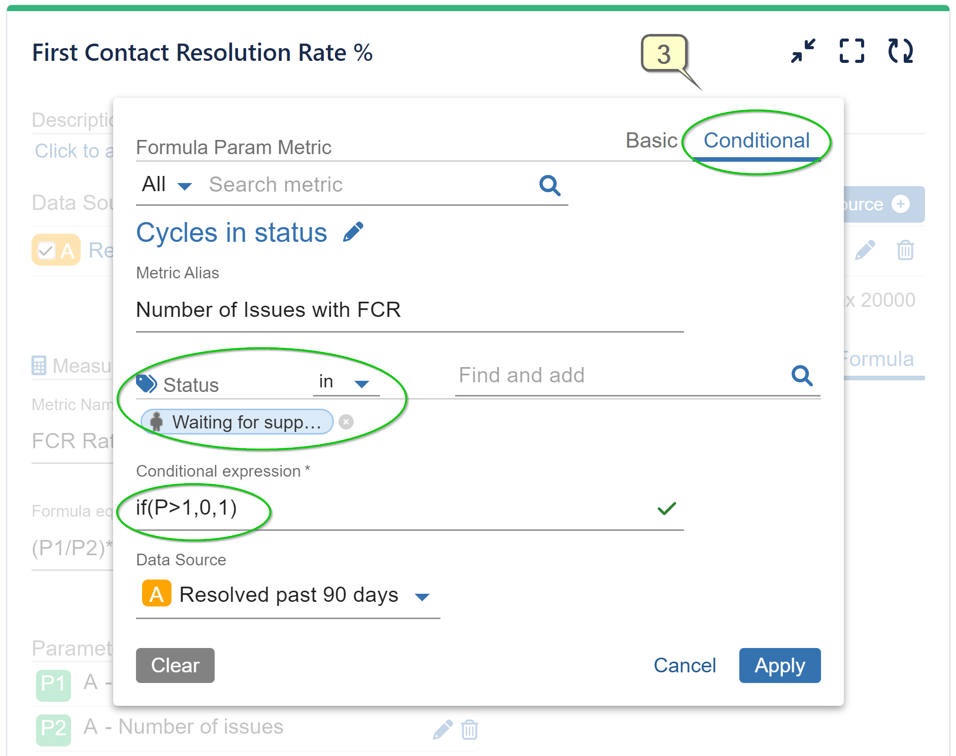 FCR Rate formula parameter 1