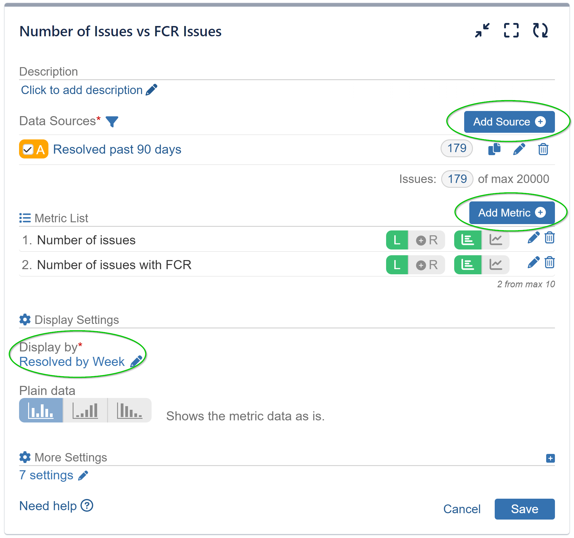 Number of Issues vs FCR Issues configuration