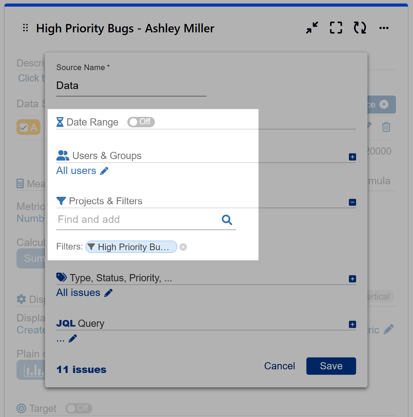Select Saved Filter Jira gadget