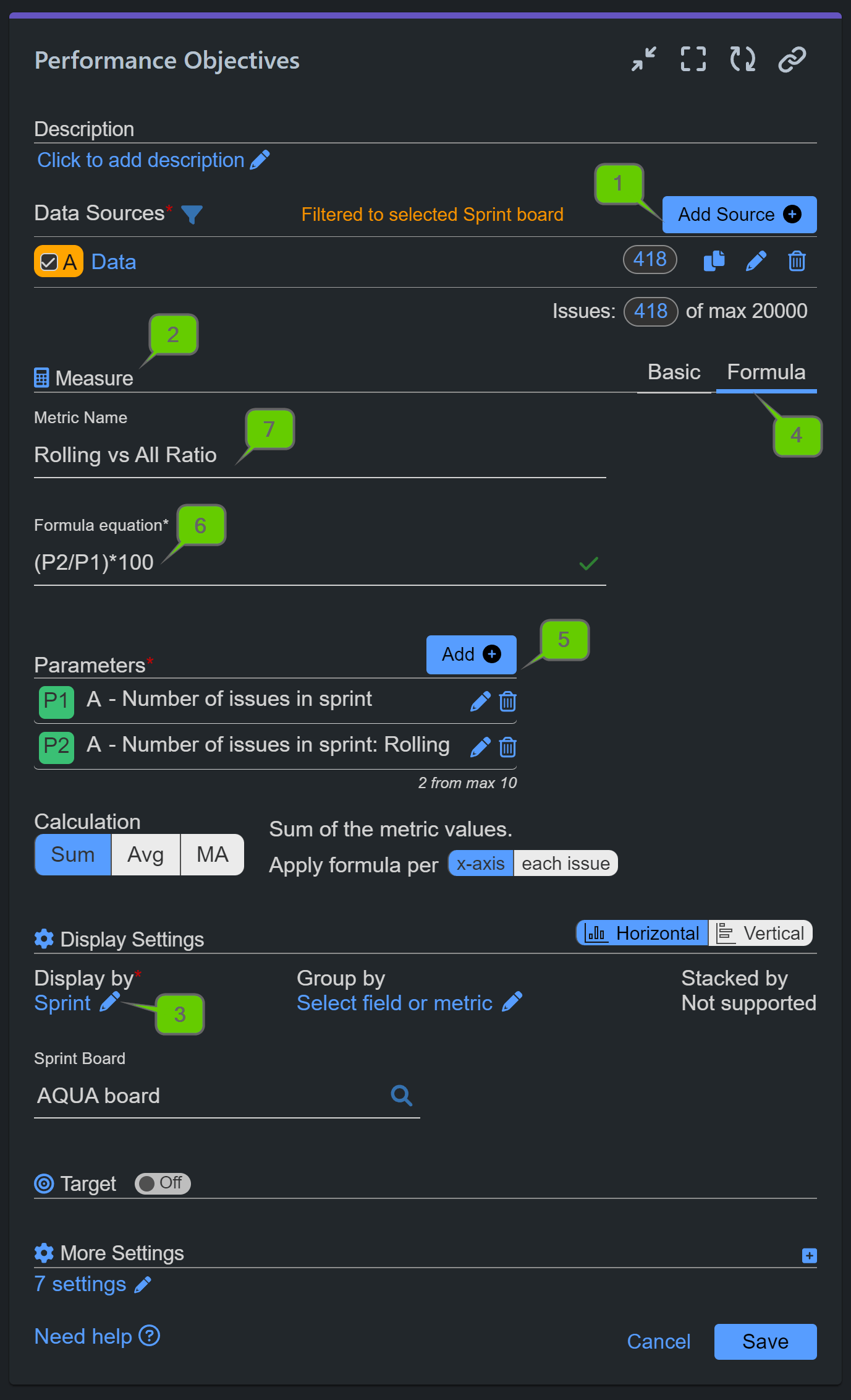 Rolling vs all ratio report settings jira